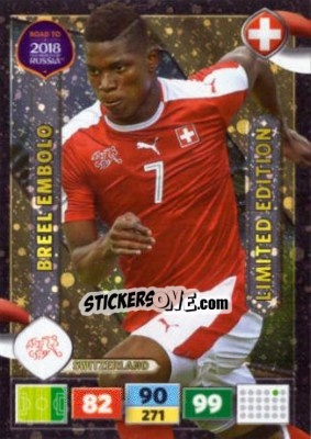 Sticker Breel Embolo - Road to 2018 FIFA World Cup Russia. Adrenalyn XL n. LE-BE - Panini