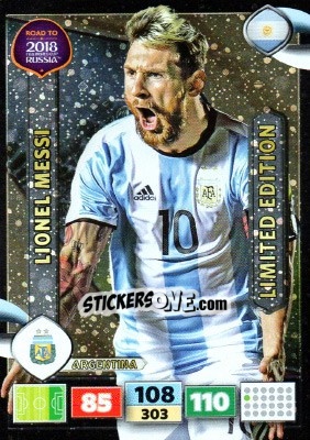 Sticker Lionel Messi - Road to 2018 FIFA World Cup Russia. Adrenalyn XL n. LE-LM - Panini