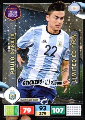 Sticker Paulo Dybala - Road to 2018 FIFA World Cup Russia. Adrenalyn XL n. LE-PD - Panini