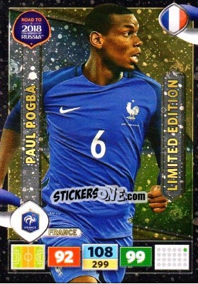 Sticker Paul Pogba - Road to 2018 FIFA World Cup Russia. Adrenalyn XL n. LE-PP - Panini