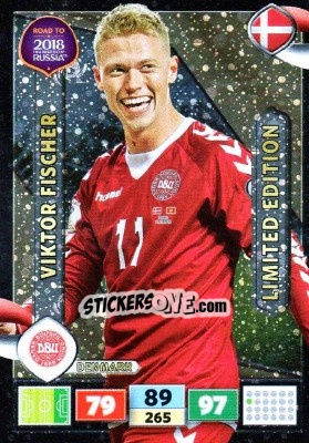 Sticker Viktor Fischer - Road to 2018 FIFA World Cup Russia. Adrenalyn XL n. LE-VF - Panini