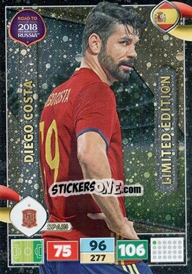 Sticker Diego Costa - Road to 2018 FIFA World Cup Russia. Adrenalyn XL n. XXL-DC - Panini