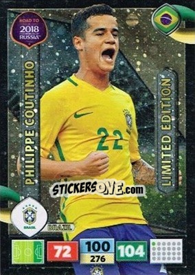 Sticker Philippe Coutinho - Road to 2018 FIFA World Cup Russia. Adrenalyn XL n. XXL-PC - Panini