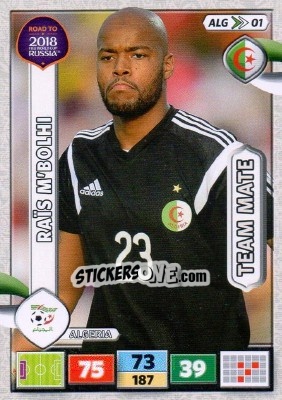 Figurina Raïs M'Bolhi - Road to 2018 FIFA World Cup Russia. Adrenalyn XL - Panini