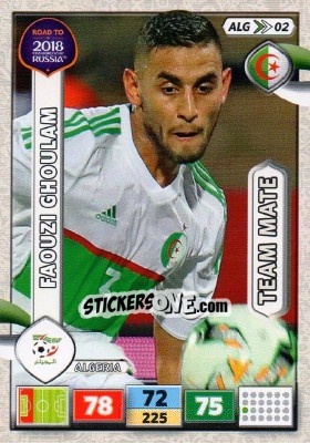 Sticker Faouzi Ghoulam - Road to 2018 FIFA World Cup Russia. Adrenalyn XL n. ALG02 - Panini