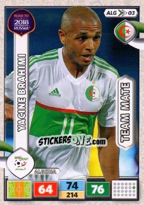Sticker Yacine Brahimi - Road to 2018 FIFA World Cup Russia. Adrenalyn XL n. ALG03 - Panini