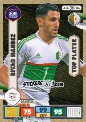 Sticker Riyad Mahrez - Road to 2018 FIFA World Cup Russia. Adrenalyn XL n. ALG05 - Panini