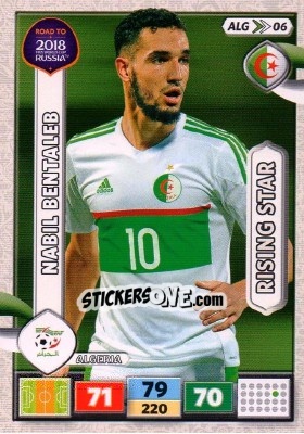 Sticker Nabil Bentaleb - Road to 2018 FIFA World Cup Russia. Adrenalyn XL n. ALG06 - Panini