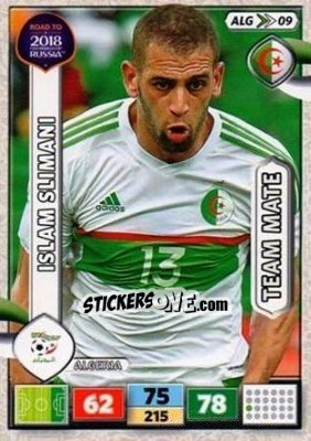 Sticker Islam Slimani - Road to 2018 FIFA World Cup Russia. Adrenalyn XL n. ALG09 - Panini