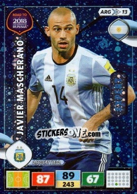 Sticker Javier Mascherano - Road to 2018 FIFA World Cup Russia. Adrenalyn XL n. ARG13 - Panini