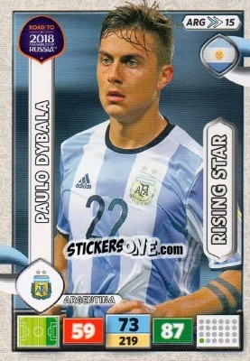 Sticker Paulo Dybala - Road to 2018 FIFA World Cup Russia. Adrenalyn XL n. ARG15 - Panini
