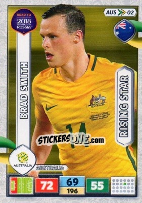 Sticker Brad Smith - Road to 2018 FIFA World Cup Russia. Adrenalyn XL n. AUS02 - Panini