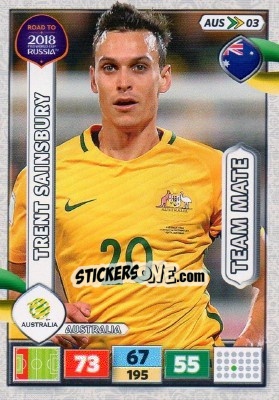 Sticker Trent Sainsbury - Road to 2018 FIFA World Cup Russia. Adrenalyn XL n. AUS03 - Panini