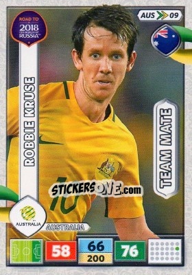 Sticker Robbie Kruse - Road to 2018 FIFA World Cup Russia. Adrenalyn XL n. AUS09 - Panini