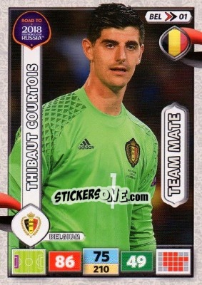 Sticker Thibaut Courtois - Road to 2018 FIFA World Cup Russia. Adrenalyn XL n. BEL01 - Panini