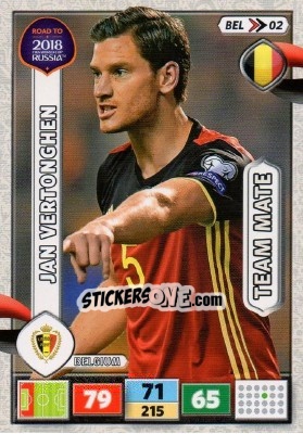 Sticker Jan Vertonghen - Road to 2018 FIFA World Cup Russia. Adrenalyn XL n. BEL02 - Panini