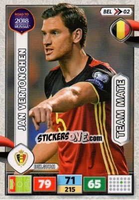 Figurina Jan Vertonghen - Road to 2018 FIFA World Cup Russia. Adrenalyn XL - Panini