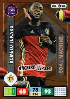 Sticker Romelu Lukaku - Road to 2018 FIFA World Cup Russia. Adrenalyn XL n. BEL06 - Panini
