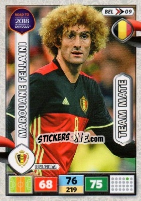 Sticker Marouane Fellaini - Road to 2018 FIFA World Cup Russia. Adrenalyn XL n. BEL09 - Panini