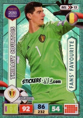 Sticker Thibaut Courtois - Road to 2018 FIFA World Cup Russia. Adrenalyn XL n. BEL13 - Panini