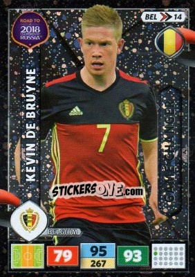 Sticker Kevin De Bruyne - Road to 2018 FIFA World Cup Russia. Adrenalyn XL n. BEL14 - Panini