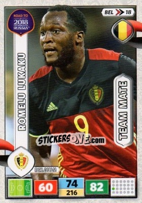 Sticker Romelu Lukaku - Road to 2018 FIFA World Cup Russia. Adrenalyn XL n. BEL18 - Panini