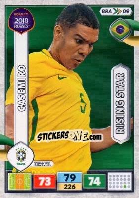 Sticker Casemiro - Road to 2018 FIFA World Cup Russia. Adrenalyn XL n. BRA09 - Panini