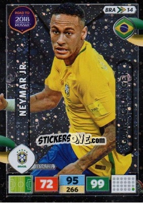 Sticker Neymar Jr - Road to 2018 FIFA World Cup Russia. Adrenalyn XL n. BRA14 - Panini