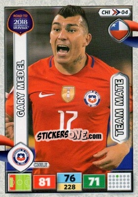Sticker Gary Medel - Road to 2018 FIFA World Cup Russia. Adrenalyn XL n. CHI04 - Panini