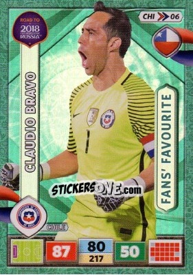 Sticker Claudio Bravo - Road to 2018 FIFA World Cup Russia. Adrenalyn XL n. CHI06 - Panini