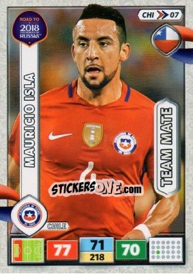 Sticker Mauricio Isla - Road to 2018 FIFA World Cup Russia. Adrenalyn XL n. CHI07 - Panini