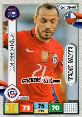 Sticker Marcelo Díaz - Road to 2018 FIFA World Cup Russia. Adrenalyn XL n. CHI08 - Panini