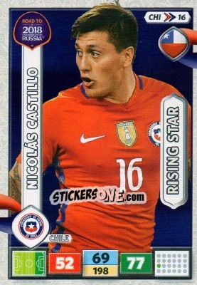 Sticker Nicolás Castillo - Road to 2018 FIFA World Cup Russia. Adrenalyn XL n. CHI16 - Panini