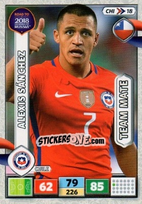 Sticker Alexis Sánchez - Road to 2018 FIFA World Cup Russia. Adrenalyn XL n. CHI18 - Panini