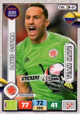 Sticker David Ospina - Road to 2018 FIFA World Cup Russia. Adrenalyn XL n. COL01 - Panini