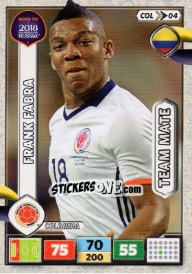 Sticker Frank Fabra - Road to 2018 FIFA World Cup Russia. Adrenalyn XL n. COL04 - Panini
