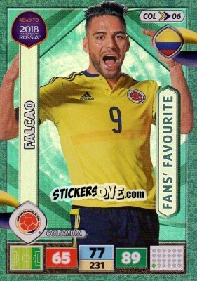 Sticker Radamel Falcao - Road to 2018 FIFA World Cup Russia. Adrenalyn XL n. COL06 - Panini