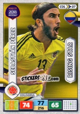 Cromo Sebastián Pérez - Road to 2018 FIFA World Cup Russia. Adrenalyn XL n. COL07 - Panini