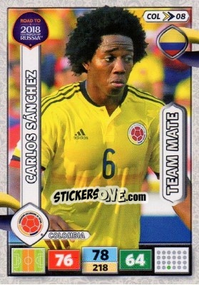 Sticker Carlos Sánchez - Road to 2018 FIFA World Cup Russia. Adrenalyn XL n. COL08 - Panini