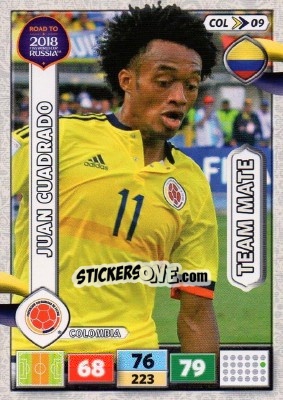 Sticker Juan Cuadrado - Road to 2018 FIFA World Cup Russia. Adrenalyn XL n. COL09 - Panini