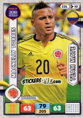 Sticker Macnelly Torres - Road to 2018 FIFA World Cup Russia. Adrenalyn XL n. COL10 - Panini