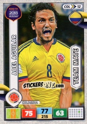 Sticker Abel Aguilar - Road to 2018 FIFA World Cup Russia. Adrenalyn XL n. COL12 - Panini