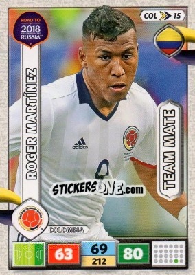 Figurina Róger Martínez - Road to 2018 FIFA World Cup Russia. Adrenalyn XL n. COL15 - Panini