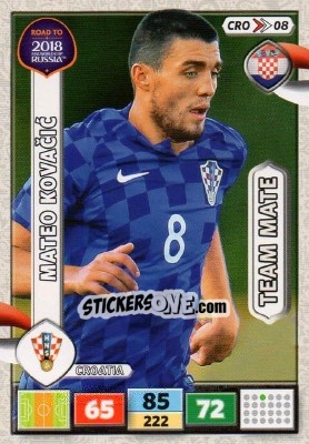 Sticker Mateo Kovacic - Road to 2018 FIFA World Cup Russia. Adrenalyn XL n. CRO08 - Panini
