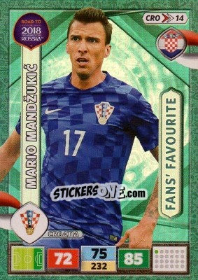 Sticker Mario Mandžukic - Road to 2018 FIFA World Cup Russia. Adrenalyn XL n. CRO14 - Panini