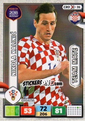 Sticker Nikola Kalinic - Road to 2018 FIFA World Cup Russia. Adrenalyn XL n. CRO16 - Panini