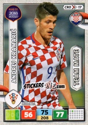 Sticker Andrej Kramaric - Road to 2018 FIFA World Cup Russia. Adrenalyn XL n. CRO17 - Panini