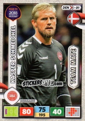 Sticker Kasper Schmeichel - Road to 2018 FIFA World Cup Russia. Adrenalyn XL n. DEN01 - Panini