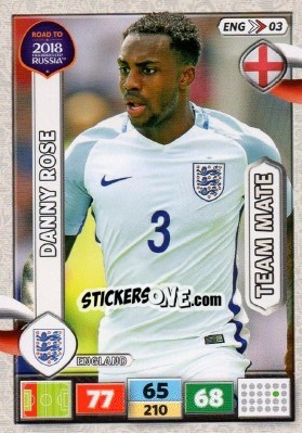Sticker Danny Rose - Road to 2018 FIFA World Cup Russia. Adrenalyn XL - Panini