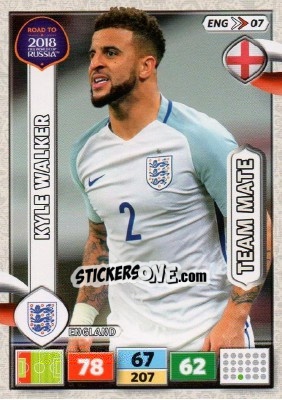 Sticker Kyle Walker - Road to 2018 FIFA World Cup Russia. Adrenalyn XL n. ENG07 - Panini